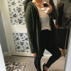 Army green cardigan